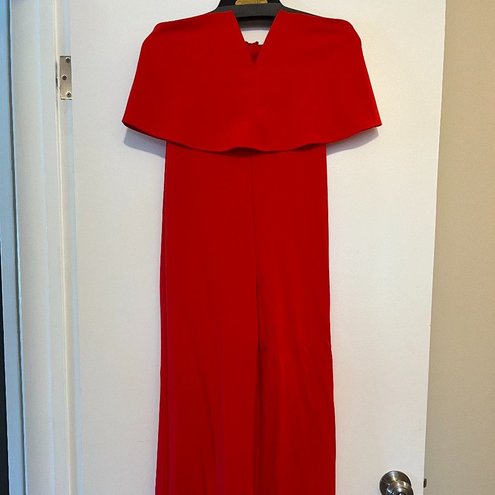 "Power of Love Red Strapless Jumpsuit" - Red strapless jumpsuit - Lulus. Size S.